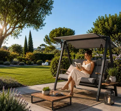 Balancelle Rivage 3 places aluminium