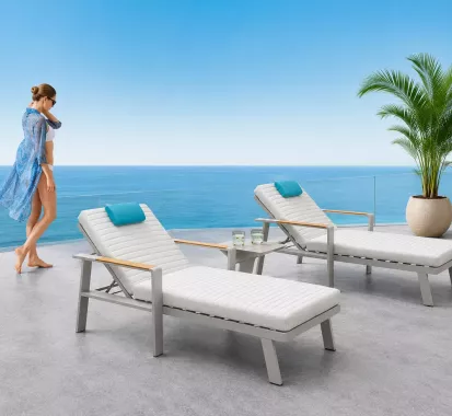 Duo Bain de soleil aluminium, Nofi haut de gamme en Martinique, Guadeloupe, Saint Martin et Saint Barthélémy