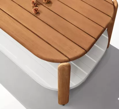 Salon de Jardin Bois Teck 5 places – PALLISAD par Claudio Bellini | Design haut de gamme extérieur aux Antilles