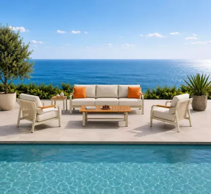 copy of SALON DE JARDIN ALUMINIUM TECK 5 PLACES - VALENCIA