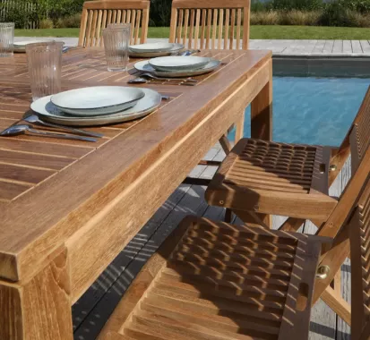 Table carrée en teck Premium - Médicis France 150x150 cm | Livraison & Montage offerts dès 999€ - Caribbean Patio