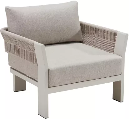 Salon BORROMEO – Design Claudio Bellini, mobilier extérieur haut de gamme en teck, aluminium et corde | Caribbean Patio Antilles