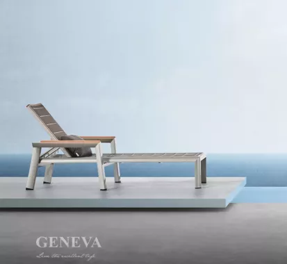 Bain de soleil GENEVA – Épure contemporaine et élégance naturelle pour vos extérieurs antillais