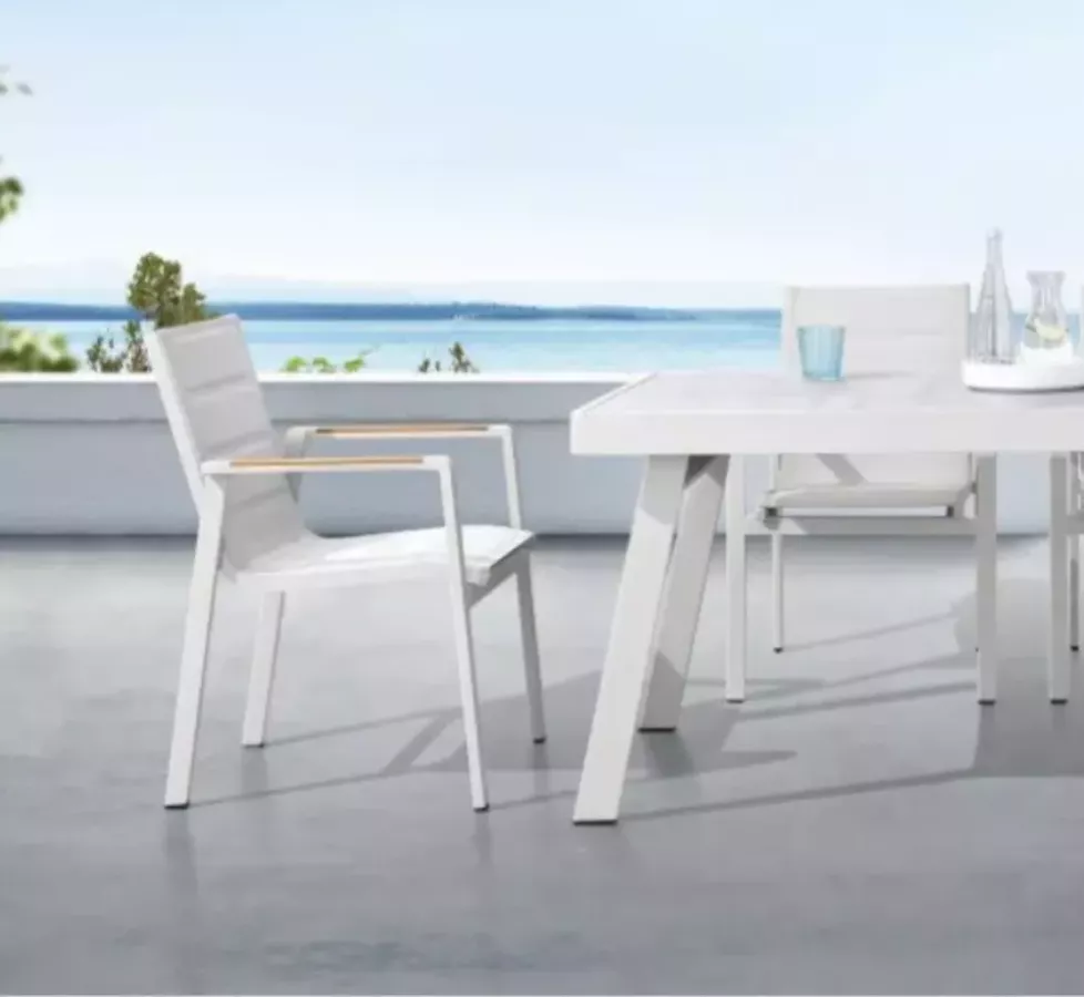 ENSEMBLE TOUT ALU TABLE & 6 CHAISES ACCOUDOIR TECK DESIGN - NOFI 2.0 ENSEMBLE TOUT ALU TABLE & 6 CHAISES ACCOUDOIR TECK DESIGN - NOFI 2.0