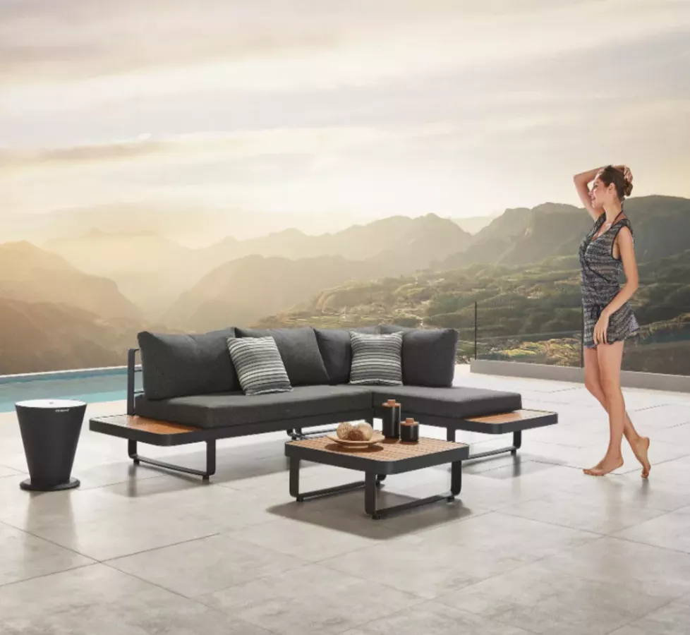ENSEMBLE SALON DE JARDIN CANAPE ANGLE - TECK/ALU CARIBBEAN ENSEMBLE SALON DE JARDIN CANAPE ANGLE - TECK/ALU CARIBBEAN