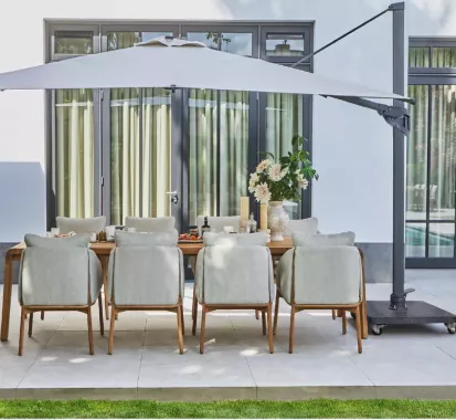 PARASOL PALMOLI 3x3 SUNBRELLA AVEC BASE ROULETTE - SUNS OUTDOOR