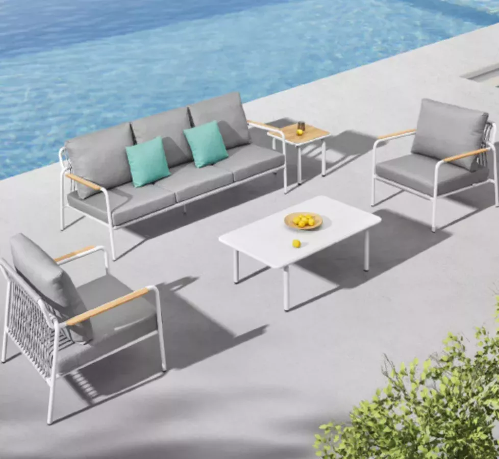 Salon de jardin 5 places aluminium Patio design italien by Claudio Bellini – Mobilier Martinique, Guadeloupe
