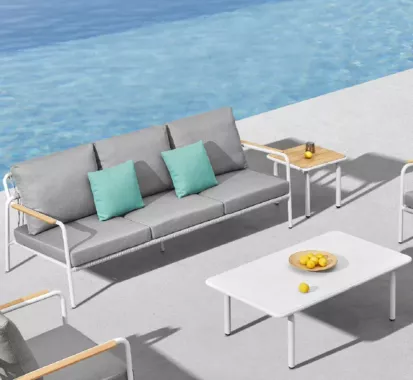 Salon de jardin 5 places aluminium Patio design italien by Claudio Bellini – Mobilier Martinique, Guadeloupe