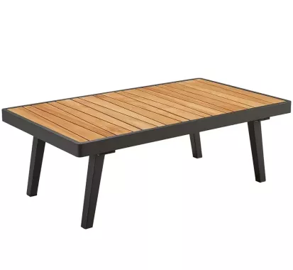 Salon de Jardin 4 places Haut de Gamme EMOTI – Aluminium & Teck – Caribbean Patio Martinique Guadeloupe et St Martin