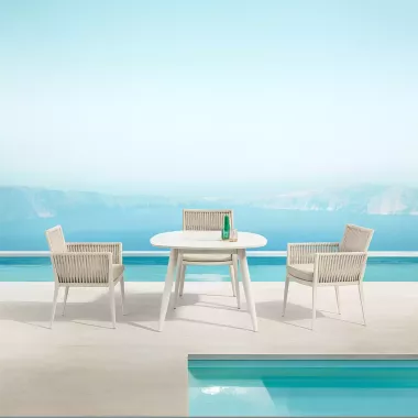 Table de jardin HASTIA 4 places aluminium plateau céramique – Azur Lounge