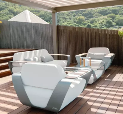 Salon Extérieur Luxe Onda - Pininfarina | Caribbean Patio Martinique, Guadeloupe, St Martin et St Barthélemy