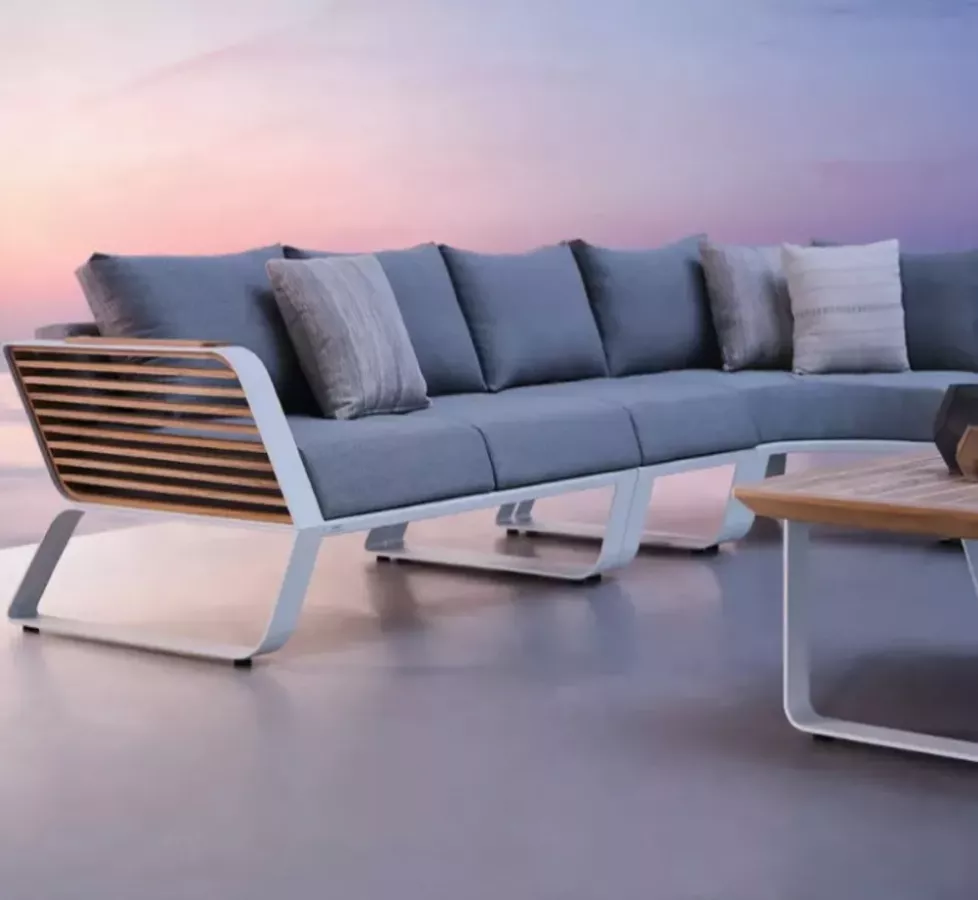 SALON ANGLE 5 PLACES ALU / TECK - WING PININFARINA