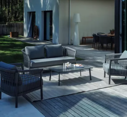 Salon de jardin ASTRIA aluminium & Sunbrella® | Haut de gamme Antilles
