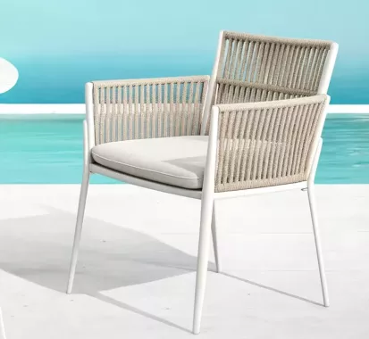 Ensemble jardin HASTIA 4 fauteuils aluminium céramique Antibes Cannes Nice Monaco