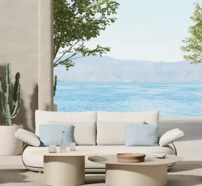 Canapé Outdoor 2-3 Places CALLA – Mobilier Extérieur Luxe French Riviera Côte d'Azur | Azur Lounge